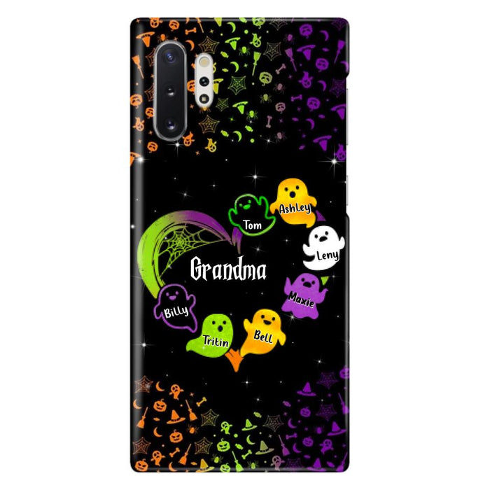 Personalized Grandma and Grandkids Ghost Phone Case - Halloween gift for Grandma - Up to 7 Grandkids - Case For iPhone/Samsung