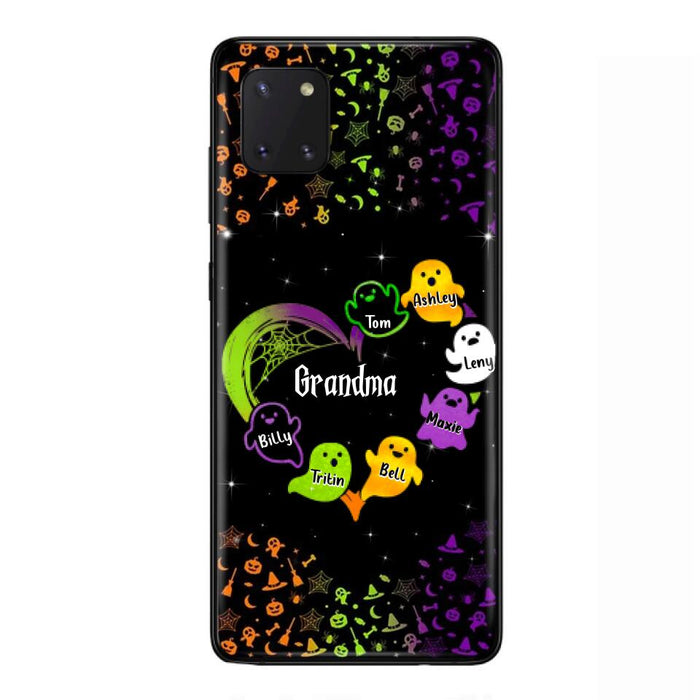 Personalized Grandma and Grandkids Ghost Phone Case - Halloween gift for Grandma - Up to 7 Grandkids - Case For iPhone/Samsung