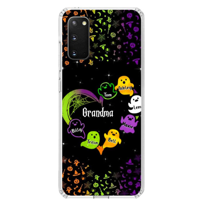 Personalized Grandma and Grandkids Ghost Phone Case - Halloween gift for Grandma - Up to 7 Grandkids - Case For iPhone/Samsung