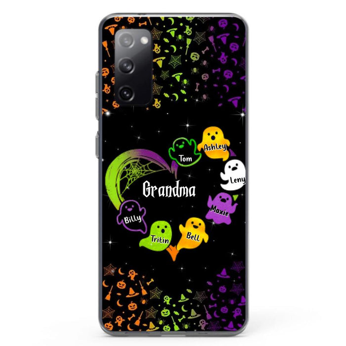 Personalized Grandma and Grandkids Ghost Phone Case - Halloween gift for Grandma - Up to 7 Grandkids - Case For iPhone/Samsung