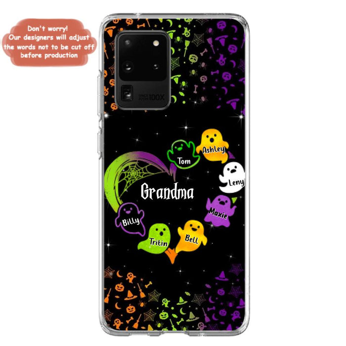 Personalized Grandma and Grandkids Ghost Phone Case - Halloween gift for Grandma - Up to 7 Grandkids - Case For iPhone/Samsung