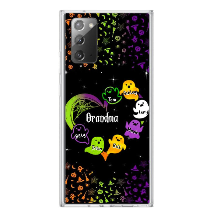 Personalized Grandma and Grandkids Ghost Phone Case - Halloween gift for Grandma - Up to 7 Grandkids - Case For iPhone/Samsung