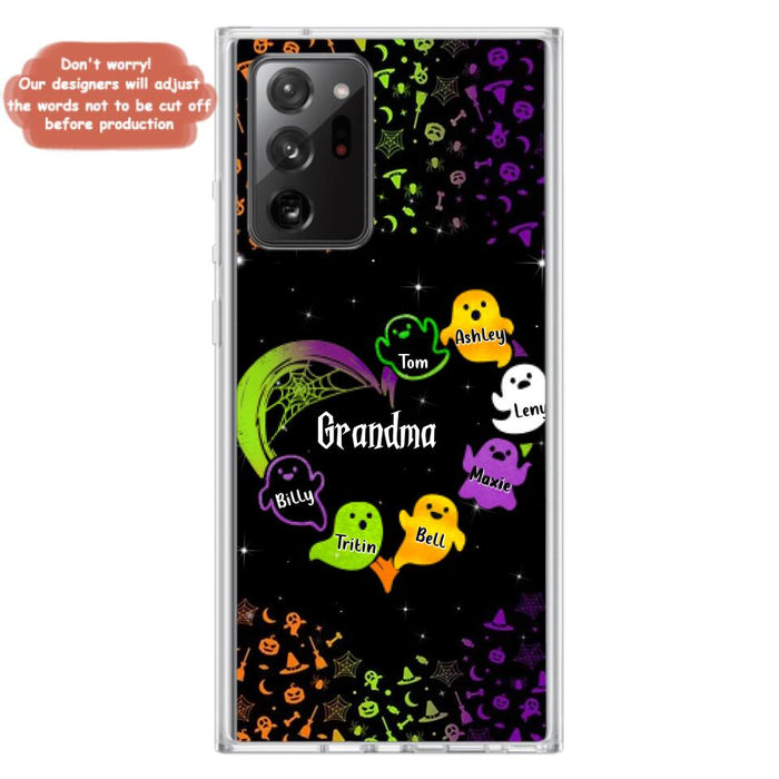 Personalized Grandma and Grandkids Ghost Phone Case - Halloween gift for Grandma - Up to 7 Grandkids - Case For iPhone/Samsung