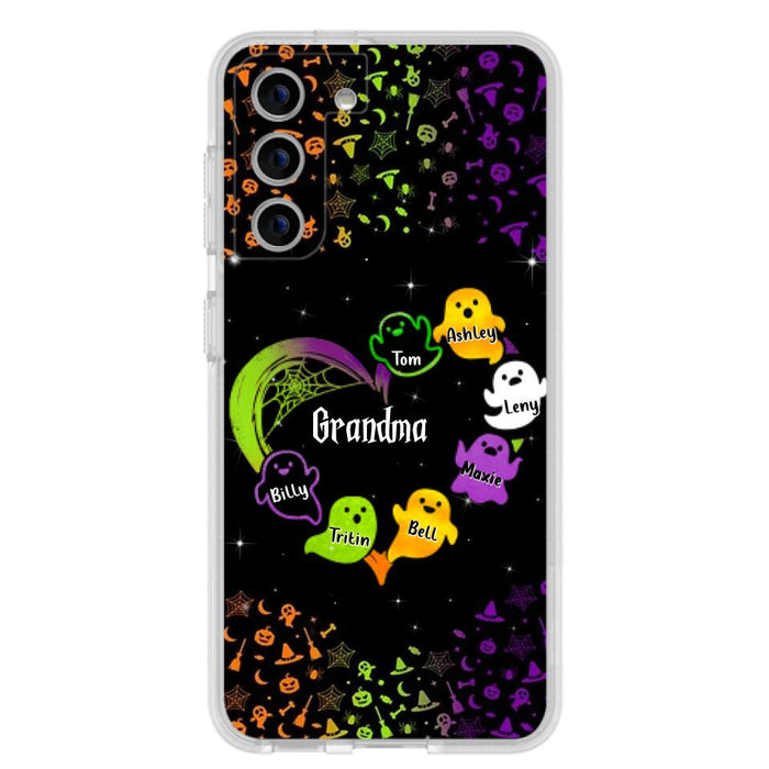 Personalized Grandma and Grandkids Ghost Phone Case - Halloween gift for Grandma - Up to 7 Grandkids - Case For iPhone/Samsung