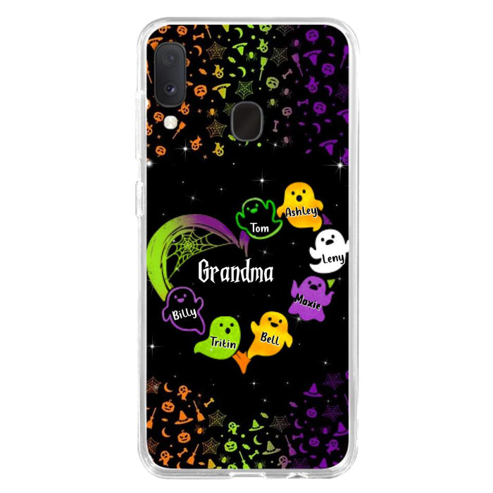 Personalized Grandma and Grandkids Ghost Phone Case - Halloween gift for Grandma - Up to 7 Grandkids - Case For iPhone/Samsung