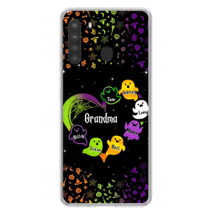 Personalized Grandma and Grandkids Ghost Phone Case - Halloween gift for Grandma - Up to 7 Grandkids - Case For iPhone/Samsung