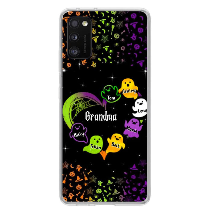 Personalized Grandma and Grandkids Ghost Phone Case - Halloween gift for Grandma - Up to 7 Grandkids - Case For iPhone/Samsung