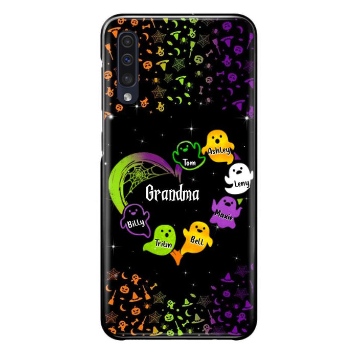 Personalized Grandma and Grandkids Ghost Phone Case - Halloween gift for Grandma - Up to 7 Grandkids - Case For iPhone/Samsung