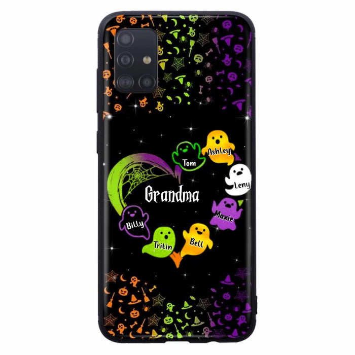 Personalized Grandma and Grandkids Ghost Phone Case - Halloween gift for Grandma - Up to 7 Grandkids - Case For iPhone/Samsung