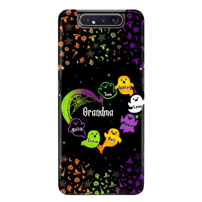 Personalized Grandma and Grandkids Ghost Phone Case - Halloween gift for Grandma - Up to 7 Grandkids - Case For iPhone/Samsung