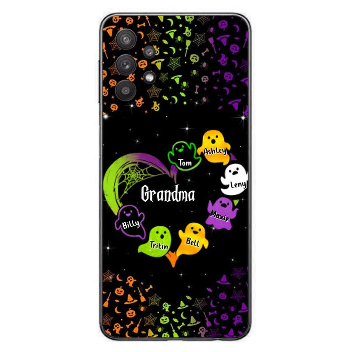 Personalized Grandma and Grandkids Ghost Phone Case - Halloween gift for Grandma - Up to 7 Grandkids - Case For iPhone/Samsung
