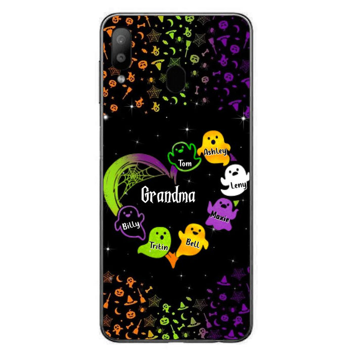 Personalized Grandma and Grandkids Ghost Phone Case - Halloween gift for Grandma - Up to 7 Grandkids - Case For iPhone/Samsung