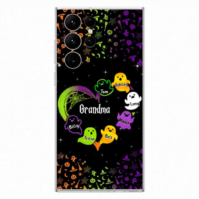 Personalized Grandma and Grandkids Ghost Phone Case - Halloween gift for Grandma - Up to 7 Grandkids - Case For iPhone/Samsung