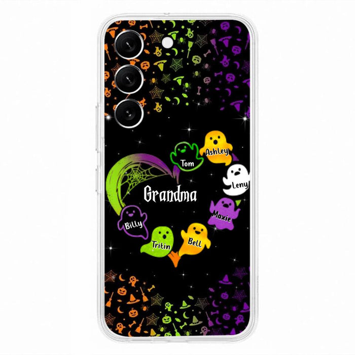 Personalized Grandma and Grandkids Ghost Phone Case - Halloween gift for Grandma - Up to 7 Grandkids - Case For iPhone/Samsung