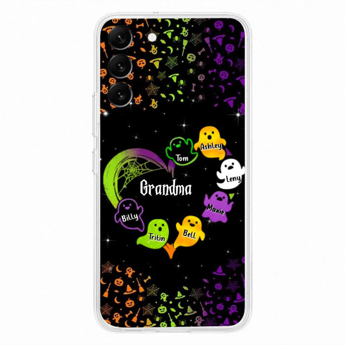Personalized Grandma and Grandkids Ghost Phone Case - Halloween gift for Grandma - Up to 7 Grandkids - Case For iPhone/Samsung