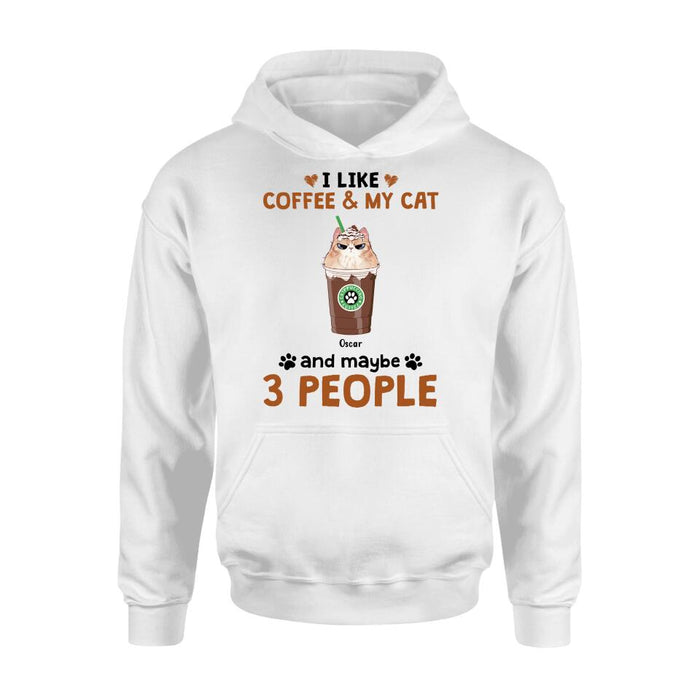 Personalized Catpuccino Shirt - Gift Idea For Cat Lover with up to 5 Cats - I Like Coffee & My Cat and Maybe 3 People