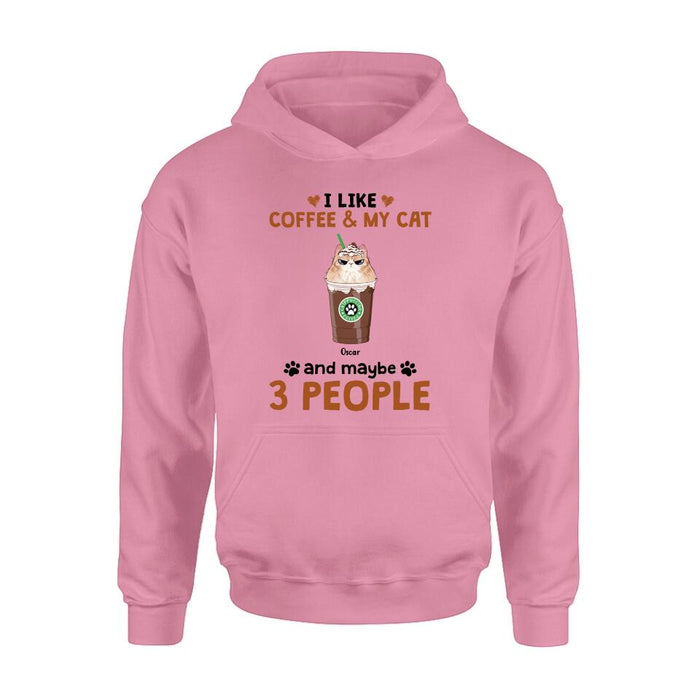 Personalized Catpuccino Shirt - Gift Idea For Cat Lover with up to 5 Cats - I Like Coffee & My Cat and Maybe 3 People