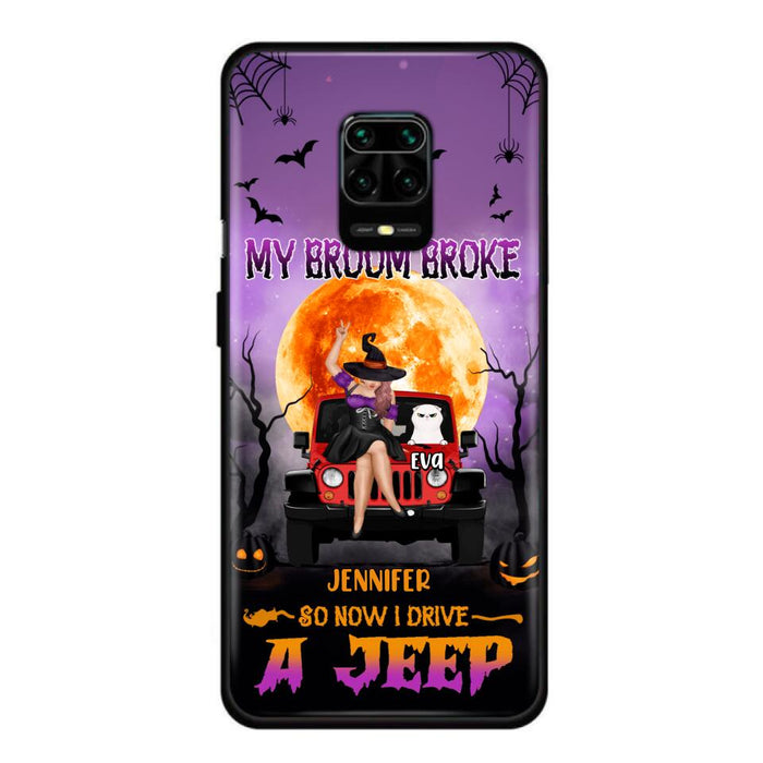 Personalized Off-road Girl Phone Case - Up to 4 Cats - Halloween Gift Idea For Off-road Lovers/Cat Lovers - My Broom Broke - Case for Xiaomi, Huawei & Oppo