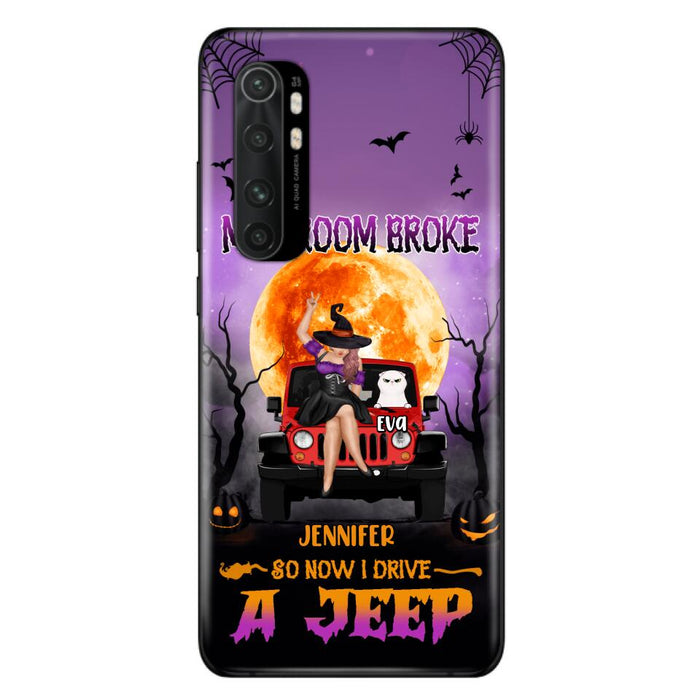 Personalized Off-road Girl Phone Case - Up to 4 Cats - Halloween Gift Idea For Off-road Lovers/Cat Lovers - My Broom Broke - Case for Xiaomi, Huawei & Oppo