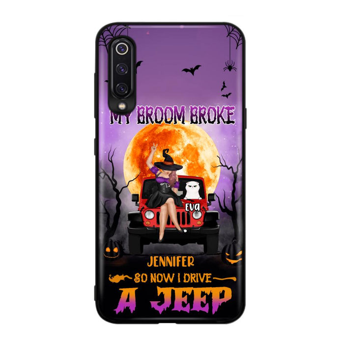Personalized Off-road Girl Phone Case - Up to 4 Cats - Halloween Gift Idea For Off-road Lovers/Cat Lovers - My Broom Broke - Case for Xiaomi, Huawei & Oppo
