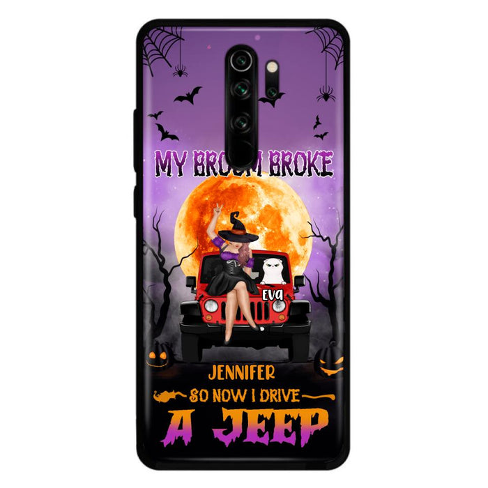 Personalized Off-road Girl Phone Case - Up to 4 Cats - Halloween Gift Idea For Off-road Lovers/Cat Lovers - My Broom Broke - Case for Xiaomi, Huawei & Oppo
