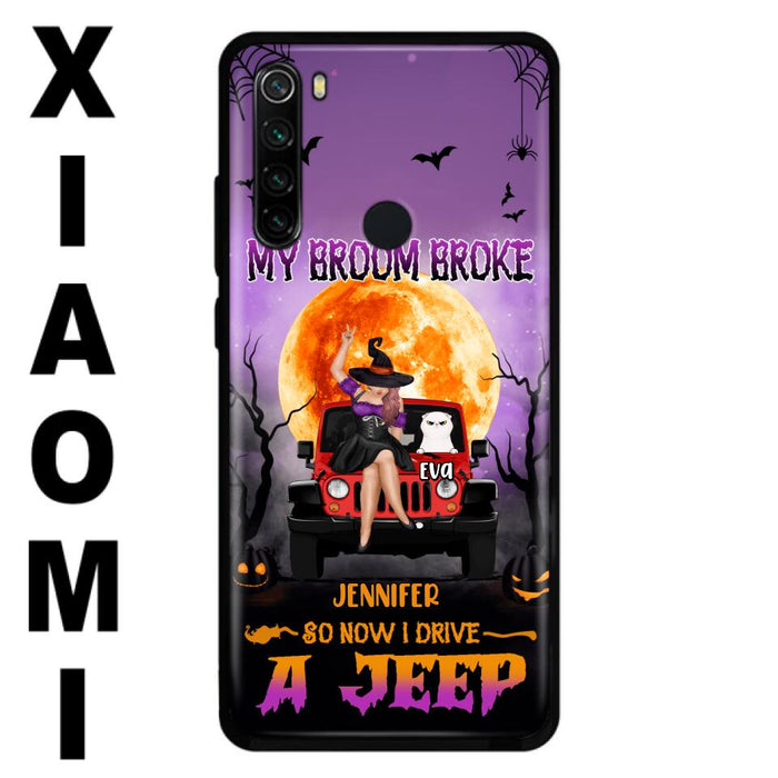 Personalized Off-road Girl Phone Case - Up to 4 Cats - Halloween Gift Idea For Off-road Lovers/Cat Lovers - My Broom Broke - Case for Xiaomi, Huawei & Oppo
