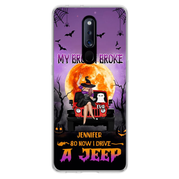 Personalized Off-road Girl Phone Case - Up to 4 Cats - Halloween Gift Idea For Off-road Lovers/Cat Lovers - My Broom Broke - Case for Xiaomi, Huawei & Oppo