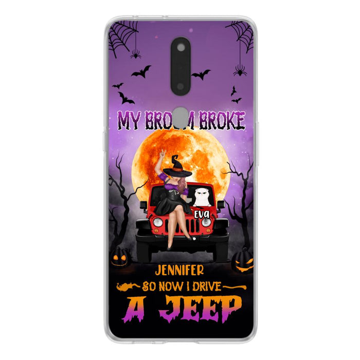 Personalized Off-road Girl Phone Case - Up to 4 Cats - Halloween Gift Idea For Off-road Lovers/Cat Lovers - My Broom Broke - Case for Xiaomi, Huawei & Oppo