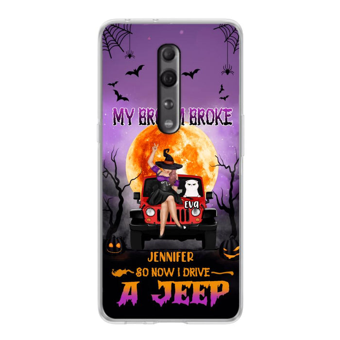 Personalized Off-road Girl Phone Case - Up to 4 Cats - Halloween Gift Idea For Off-road Lovers/Cat Lovers - My Broom Broke - Case for Xiaomi, Huawei & Oppo