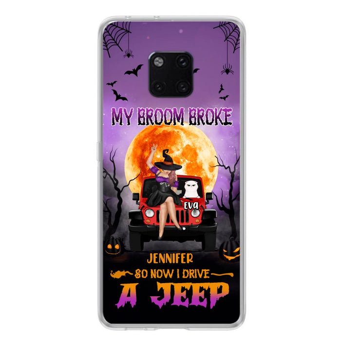 Personalized Off-road Girl Phone Case - Up to 4 Cats - Halloween Gift Idea For Off-road Lovers/Cat Lovers - My Broom Broke - Case for Xiaomi, Huawei & Oppo