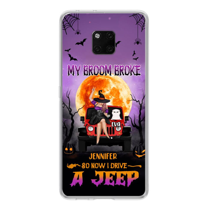 Personalized Off-road Girl Phone Case - Up to 4 Cats - Halloween Gift Idea For Off-road Lovers/Cat Lovers - My Broom Broke - Case for Xiaomi, Huawei & Oppo