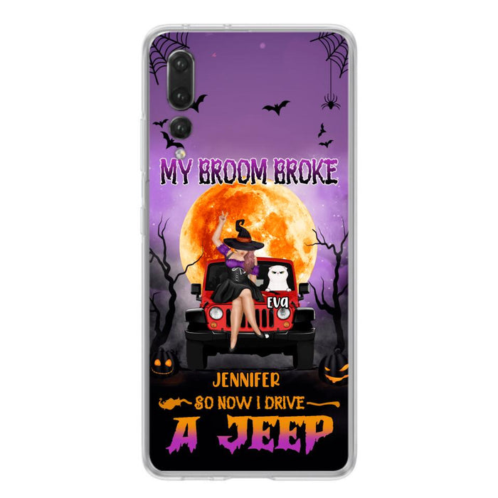 Personalized Off-road Girl Phone Case - Up to 4 Cats - Halloween Gift Idea For Off-road Lovers/Cat Lovers - My Broom Broke - Case for Xiaomi, Huawei & Oppo