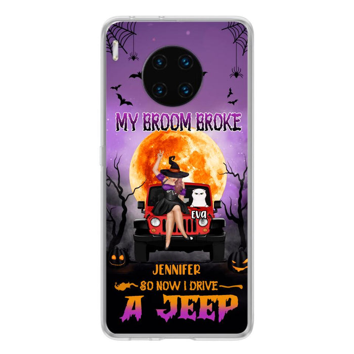 Personalized Off-road Girl Phone Case - Up to 4 Cats - Halloween Gift Idea For Off-road Lovers/Cat Lovers - My Broom Broke - Case for Xiaomi, Huawei & Oppo