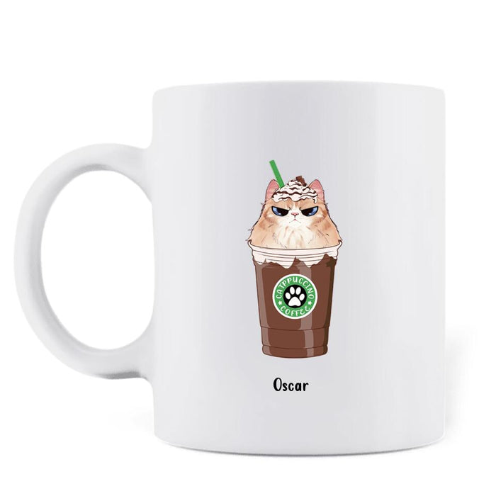 Personalized Catpuccino Coffee Mug - Gift Idea For Cat Lover with up to 5 Cats - I Like Coffee & My Cat and Maybe 3 People