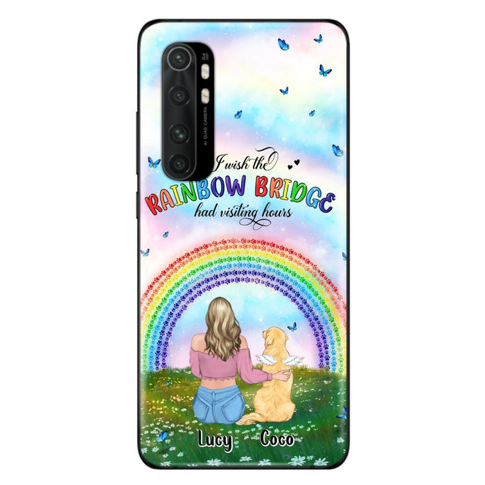 Personalized Dog, Cat Memorial Phone Case - Up to 4 Pets - Memorial Gift For Dog/Cat Lover - I Wish The Rainbow Bridge Had Visiting Hours - Case For Xiaomi, Oppo And Huawei