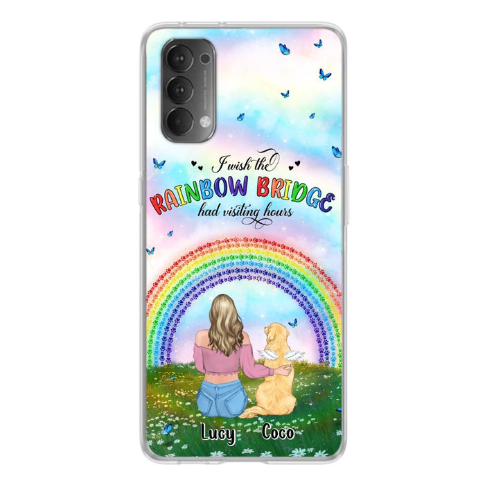 Personalized Dog, Cat Memorial Phone Case - Up to 4 Pets - Memorial Gift For Dog/Cat Lover - I Wish The Rainbow Bridge Had Visiting Hours - Case For Xiaomi, Oppo And Huawei