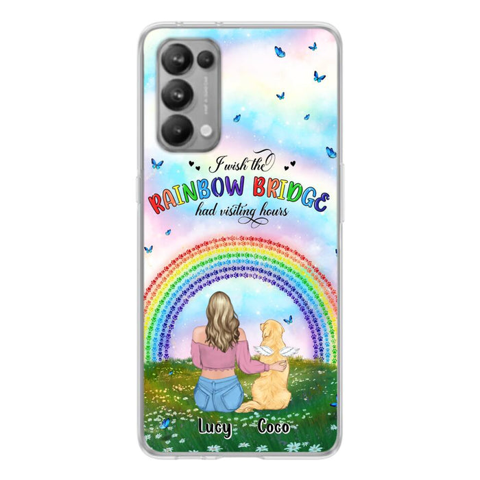 Personalized Dog, Cat Memorial Phone Case - Up to 4 Pets - Memorial Gift For Dog/Cat Lover - I Wish The Rainbow Bridge Had Visiting Hours - Case For Xiaomi, Oppo And Huawei