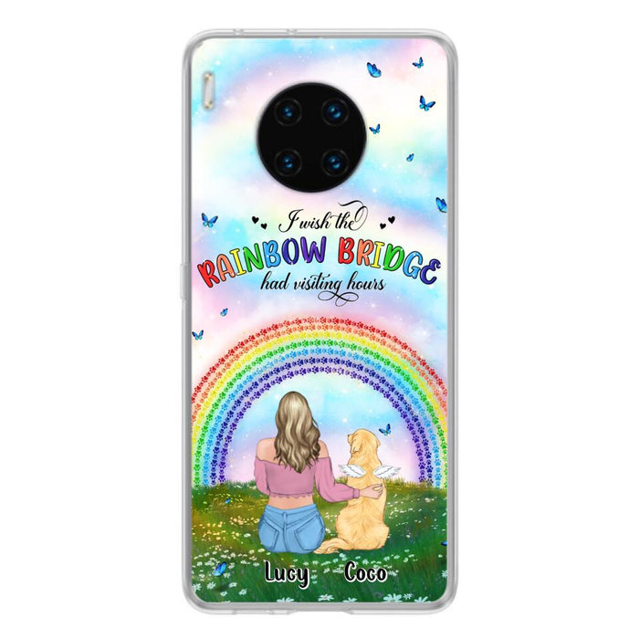 Personalized Dog, Cat Memorial Phone Case - Up to 4 Pets - Memorial Gift For Dog/Cat Lover - I Wish The Rainbow Bridge Had Visiting Hours - Case For Xiaomi, Oppo And Huawei
