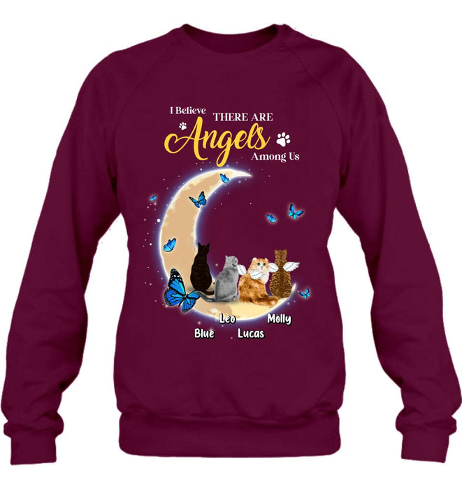 Personalized Cat T-shirt/Long Sleeve/Sweatshirt - Memorial Gift Idea For Cat Lover - I Believe There Are Angels Among Us