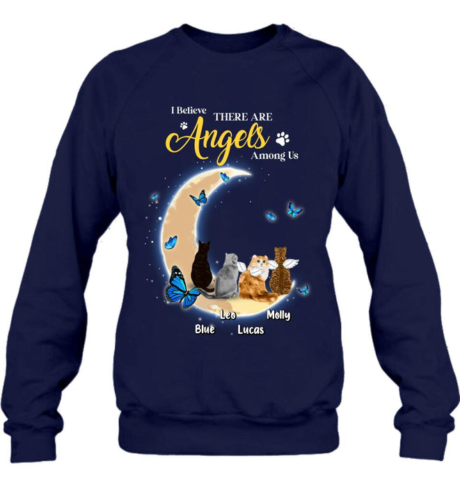 Personalized Cat T-shirt/Long Sleeve/Sweatshirt - Memorial Gift Idea For Cat Lover - I Believe There Are Angels Among Us