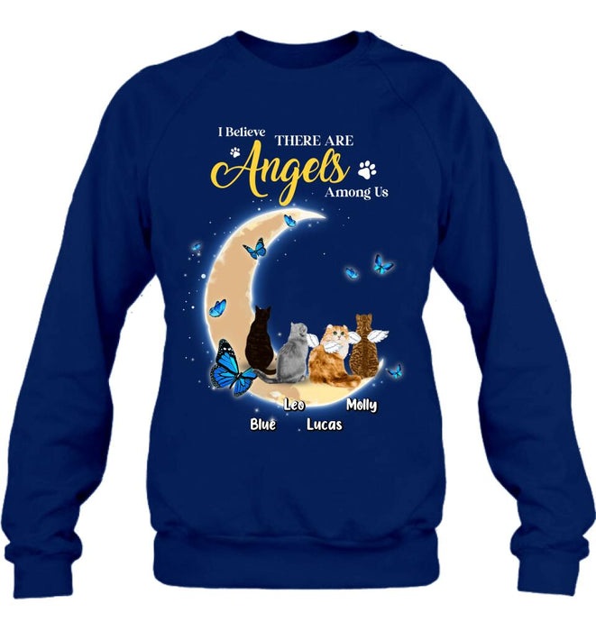 Personalized Cat T-shirt/Long Sleeve/Sweatshirt - Memorial Gift Idea For Cat Lover - I Believe There Are Angels Among Us