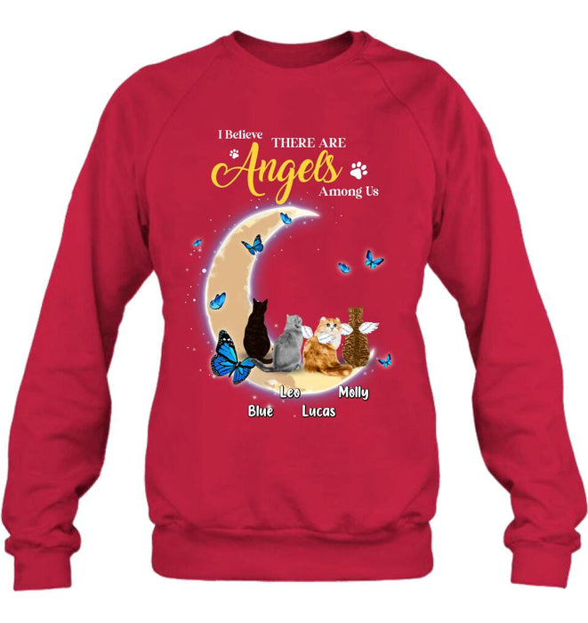 Personalized Cat T-shirt/Long Sleeve/Sweatshirt - Memorial Gift Idea For Cat Lover - I Believe There Are Angels Among Us