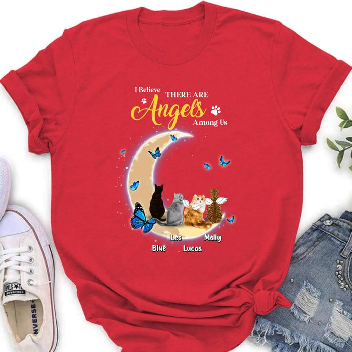 Personalized Cat T-shirt/Long Sleeve/Sweatshirt - Memorial Gift Idea For Cat Lover - I Believe There Are Angels Among Us