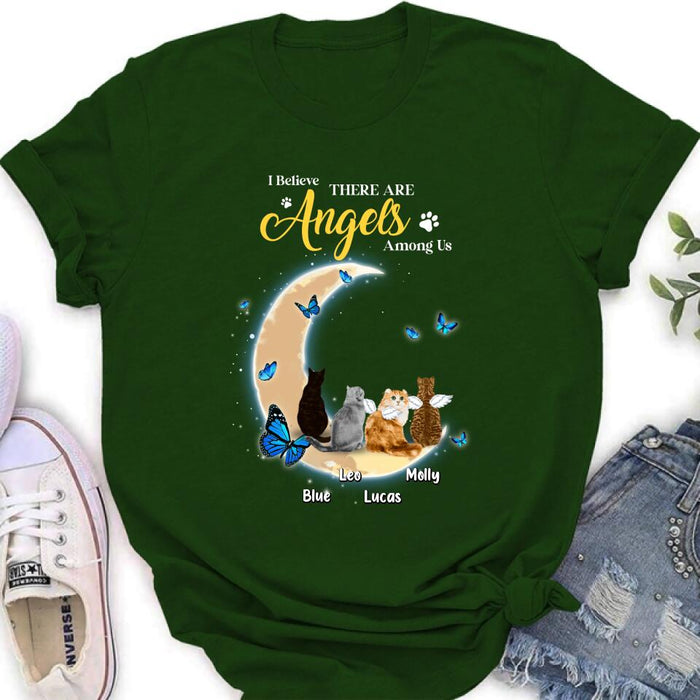 Personalized Cat T-shirt/Long Sleeve/Sweatshirt - Memorial Gift Idea For Cat Lover - I Believe There Are Angels Among Us