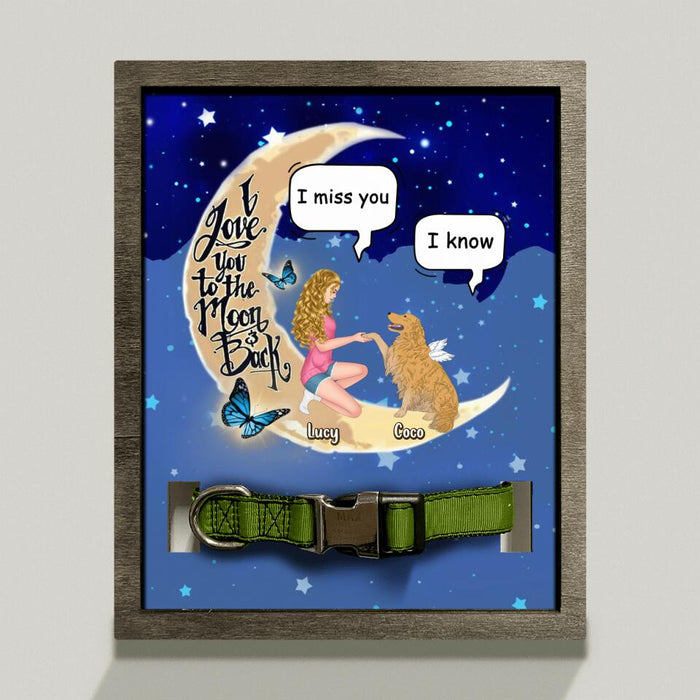 Personalized Dog Mom Memorial Loss Frame - Memorial Gift For Dog Lovers - I Love You To The Moon And Back
