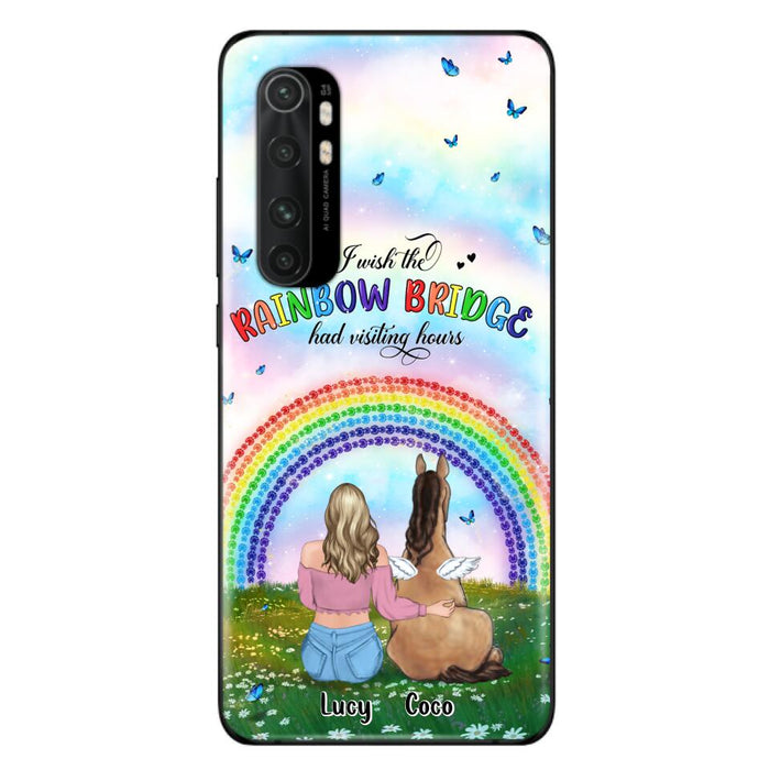 Personalized Horse Memorial Phone Case - Up to 4 Horses - Memorial Gift For Horse Lover - I Wish The Rainbow Bridge Had Visiting Hours - Case For Xiaomi, Oppo And Huawei