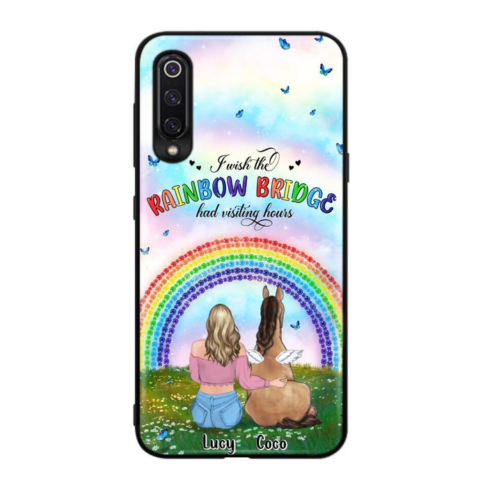 Personalized Horse Memorial Phone Case - Up to 4 Horses - Memorial Gift For Horse Lover - I Wish The Rainbow Bridge Had Visiting Hours - Case For Xiaomi, Oppo And Huawei