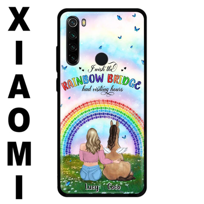 Personalized Horse Memorial Phone Case - Up to 4 Horses - Memorial Gift For Horse Lover - I Wish The Rainbow Bridge Had Visiting Hours - Case For Xiaomi, Oppo And Huawei