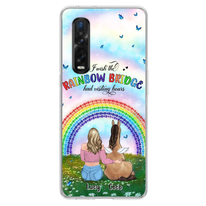 Personalized Horse Memorial Phone Case - Up to 4 Horses - Memorial Gift For Horse Lover - I Wish The Rainbow Bridge Had Visiting Hours - Case For Xiaomi, Oppo And Huawei
