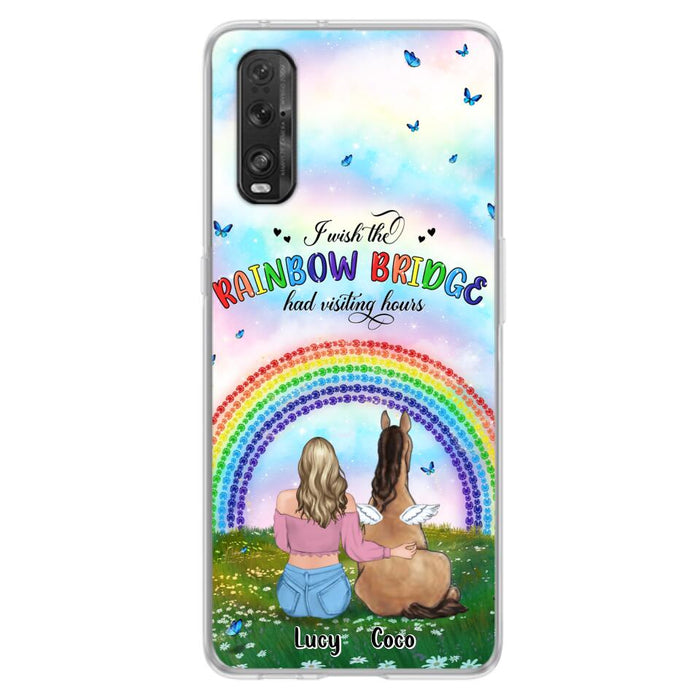 Personalized Horse Memorial Phone Case - Up to 4 Horses - Memorial Gift For Horse Lover - I Wish The Rainbow Bridge Had Visiting Hours - Case For Xiaomi, Oppo And Huawei
